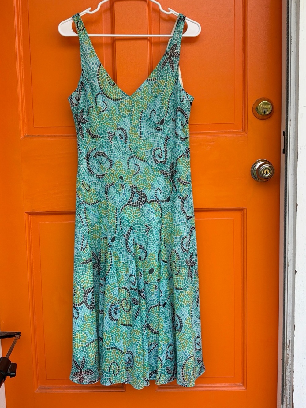 Jones-wear Women’s Mosaic Turquoise Print Summer Dress